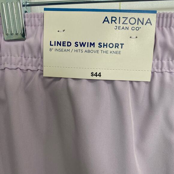 Arizona Lined Swim Shorts Men's Size M Purple Lilac Drawstring - Picture 10 of 10